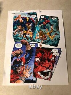 X-MEN HIDDEN YEARS #17 ART original color guide BYRNE KRAVEN HUNTER brawls BEAST