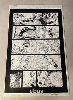 X-MEN THE END #2 original art CLAREMONT BATTLE WAR SKRULL CHEN SIGNED 2005