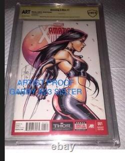 X-men #1 Blank Cbcs 9.8 Ss Original Hand Sketch Tucci & Jose Varese -ap 1 Art