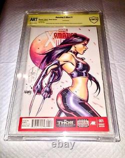 X-men #1 Blank Cbcs 9.8 Ss Original Hand Sketch Tucci & Jose Varese -ap 1 Art