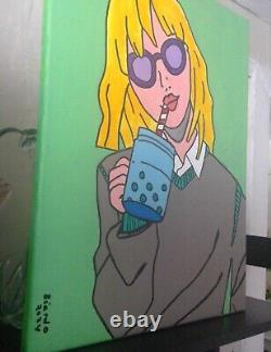 Young Girl#2 Anime Cartoon Style Pop Art Original Acrylic Painting 16x20 Inches