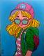 Young Girl#3 Anime Cartoon Style Pop Art Original Acrylic Painting 16x20 Inches