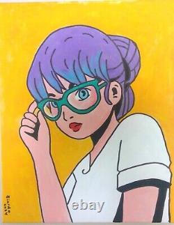 Young Girl Anime Cartoon Style Pop Art Original Acrylic Painting 16x20 Inches