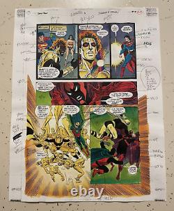 ZERO HOUR #3 ART original COLOR GUIDE 1994 SUPERMAN WAVERIDER LANTERN EXTANT JSA